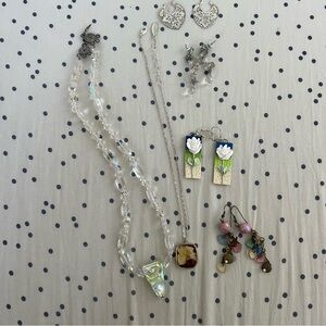 Colorful clay and glass Jewelry Set